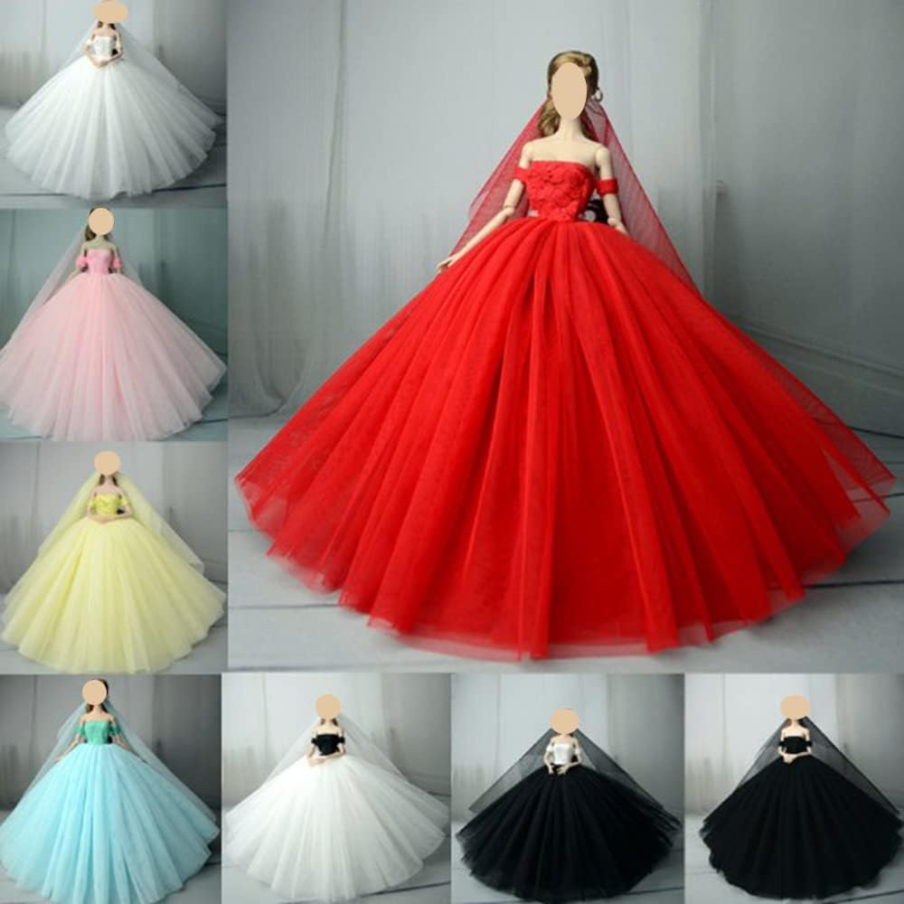 Puppenkleidung, 3 Sets Nacht Schlepprock Prinzessin Abend Hochzeit Party Kleid Kleidung Gewand Outfi