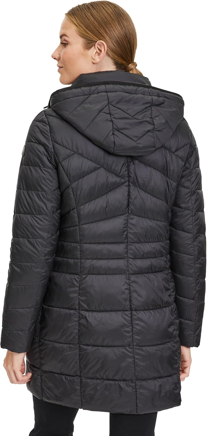 Gil Bret Damen Steppmantel mit Abnehmbarer Kapuze 36 Jet Black, 36 Jet Black