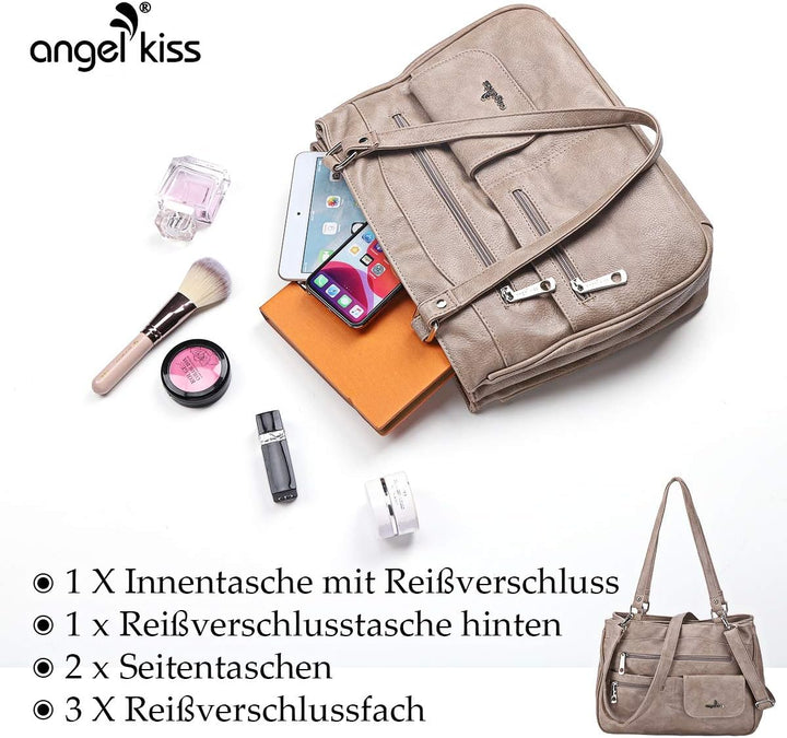 Angel Kiss Tasche Leder Damenhandtasche Schultertasche Handtaschen Wasserdicht Tragetasche Multifunk