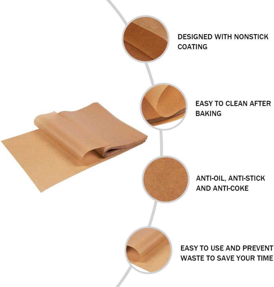 HEMOTON Backpapier Antihaft Backmatte Papier Zuschnitte Pergament Papier 40 X 30 cm Kuchenform Matte