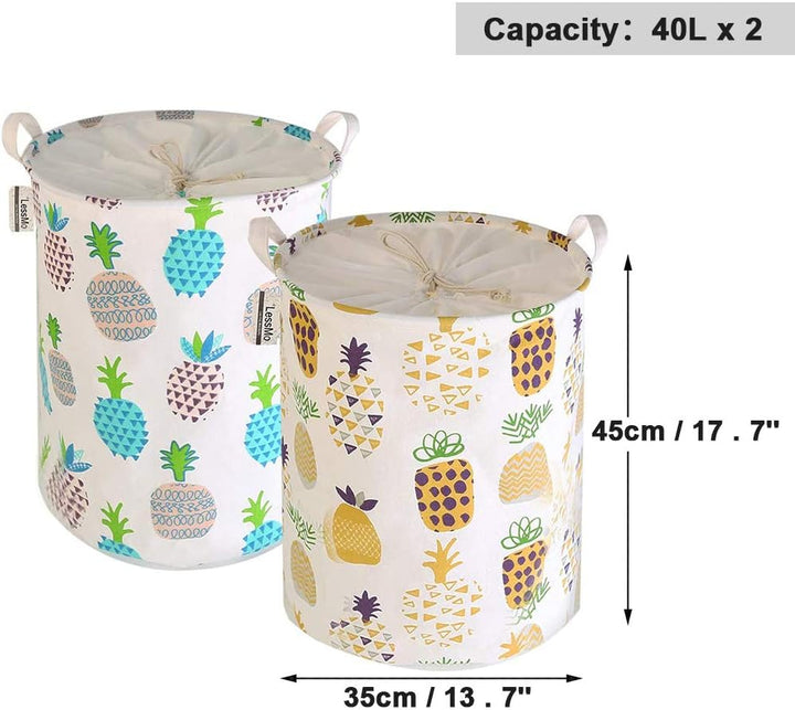 LessMo 2STK 17.7" Kordelzug Wäschekorb Lagerung Sorter, zusammenklappbare Pop-Up Wäschekörbe, wasser
