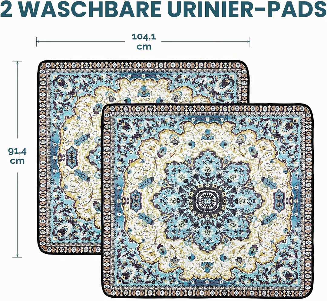 Washable Pee Pads for Dogs, 2 Super Absorbent Reusable Puppy Training Pads 92×104cm Quick Dry,Waterp