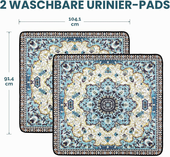 Washable Pee Pads for Dogs, 2 Super Absorbent Reusable Puppy Training Pads 92×104cm Quick Dry,Waterp