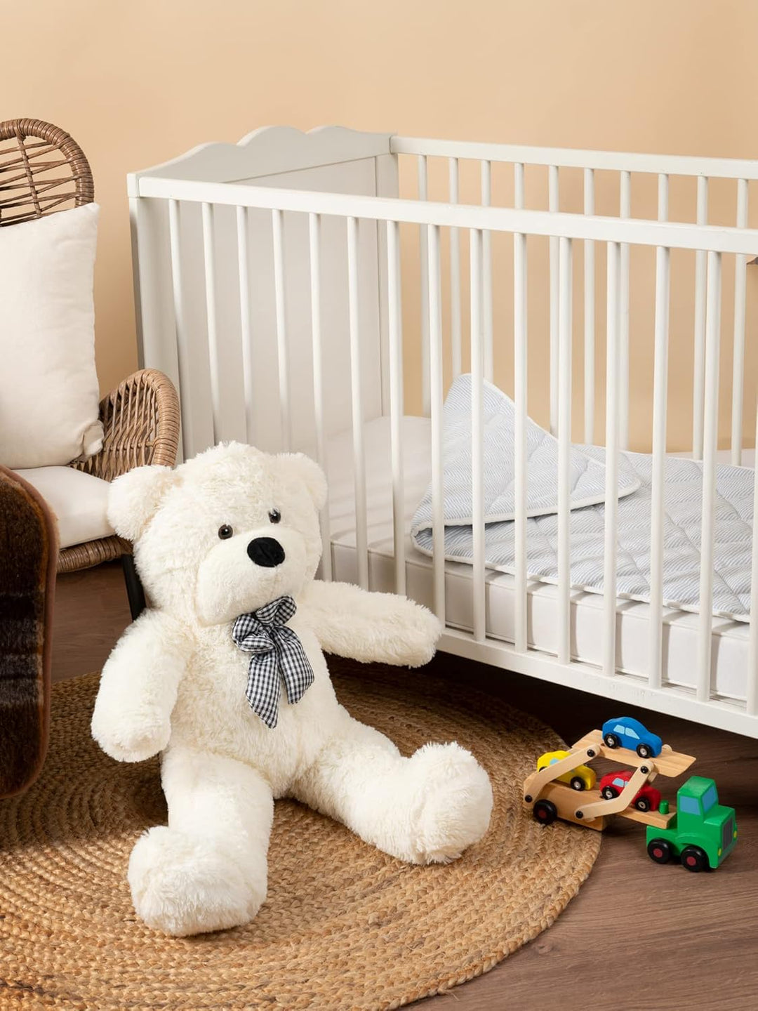 Plüschtier Teddybär Gross XXL - Weiss Stofftier Kuscheltier Bär 140 cm Gross - zum Kuscheln und Spie