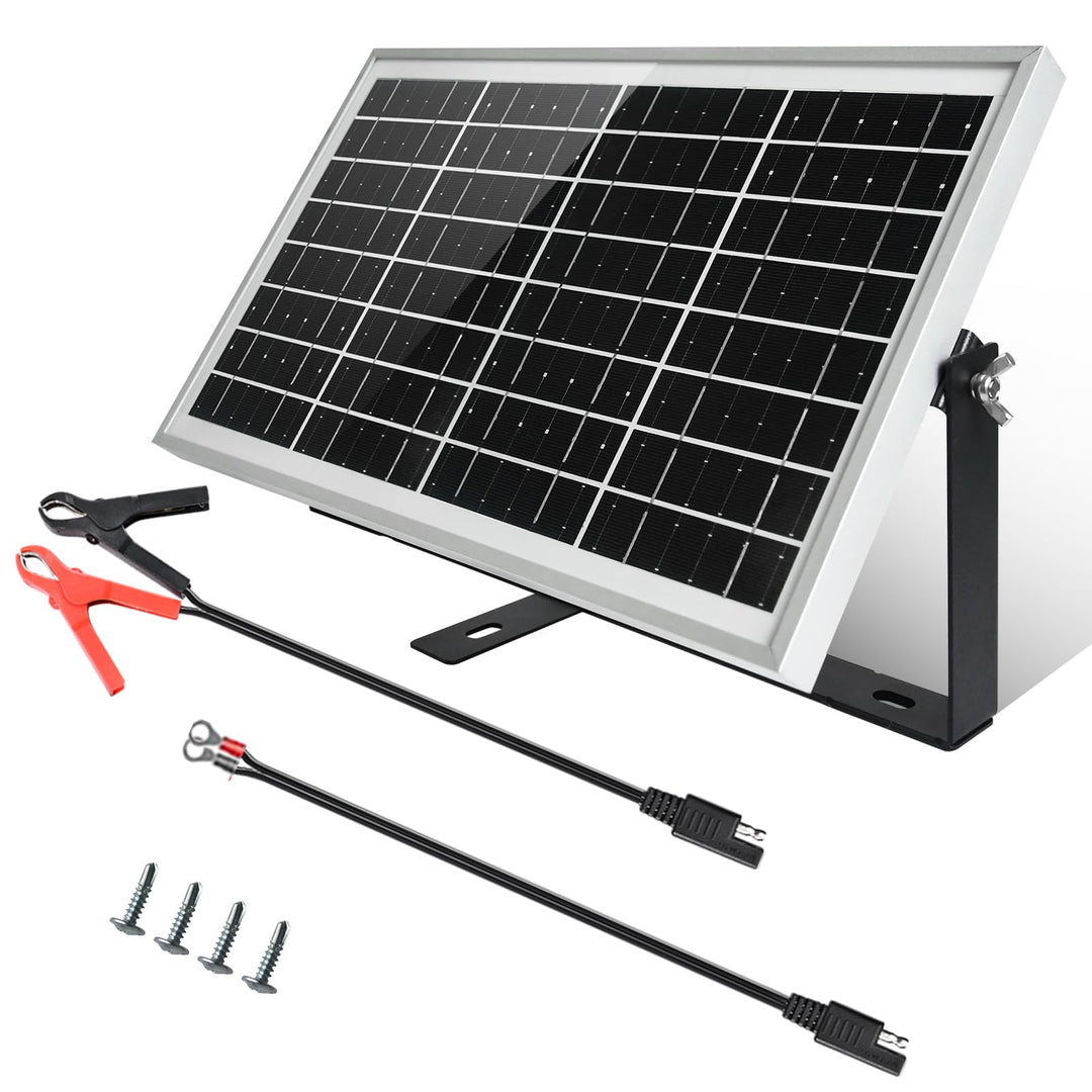 ECO-WORTHY 10W 12V Monokristallines Solarpanel Kit,Solarladegerät für Erhaltungsladung:10W Solarmodu