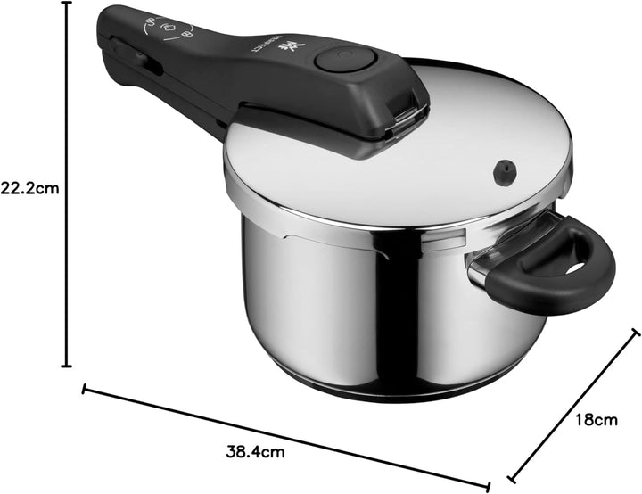 WMF Perfect Schnellkochtopf Induktion 2,5l, Dampfkochtopf, grosses Kochsignal, 2 Kochstufen, abnehmb