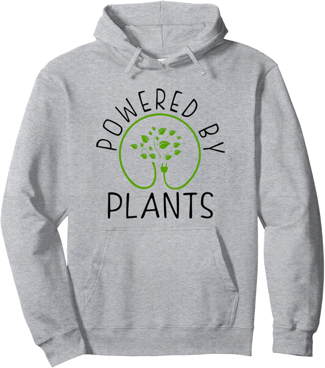 Powered by Plants Funny Vegetarian or Vegan Pullover Hoodie