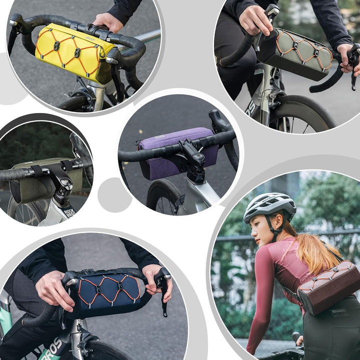 ROCKBROS Fahrrad Lenkertasche 2,2L als Umhängetasche | Fahrradtasche vorne mit abnehmbarem Tragegurt