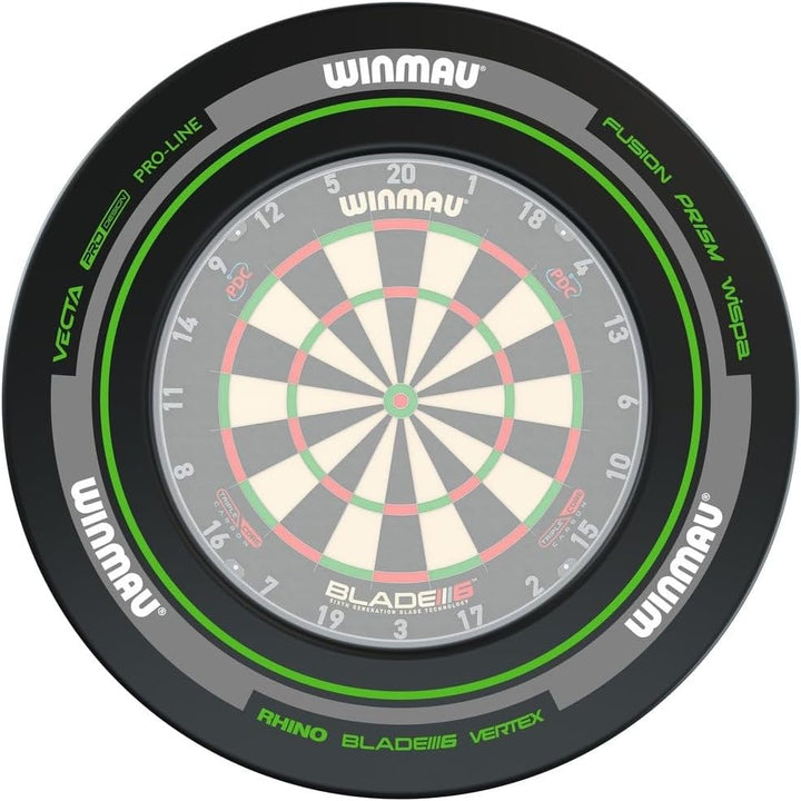 WINMAU Dartscheibe Schutzring – Advance Schwarz, Rot, Weiss & Grün Dart Surround Schwarz & Grün, Sch