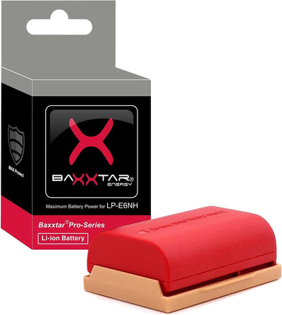 Baxxtar MaxProtect LP-E6NH Kamera-Akku (2400mAh) mit aktivem NTC-Sensor und V1 Schutzgehäuse - kompa