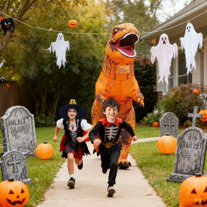 Aufblasbares Dinosaurier-Kostüm für Erwachsene, T-Rex- und Jurassic-Kostüm, lustiges Halloween-Party