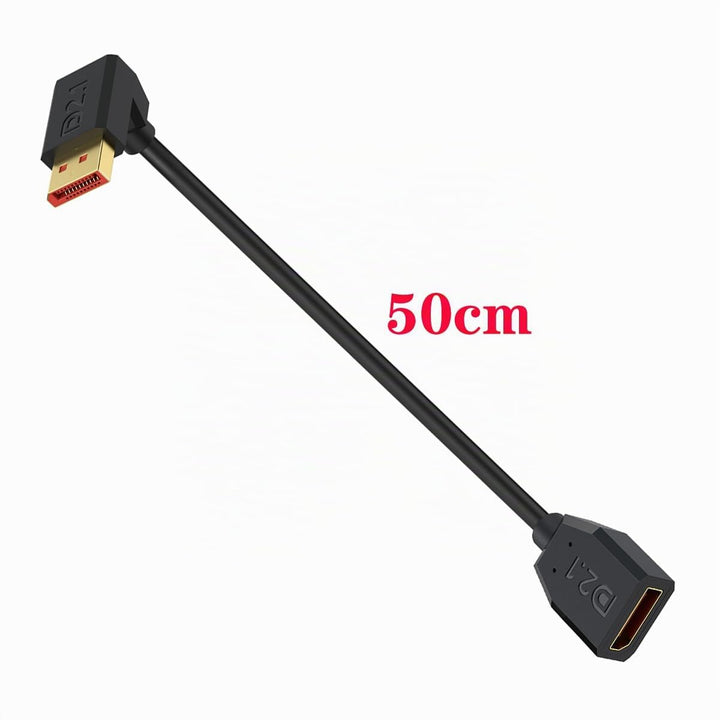 16K DisplayPort 2.1 Verlängerungskabel, 90 Grad Rechtwinkel DP männlich zu weiblich Kabel 52Gbps Unt