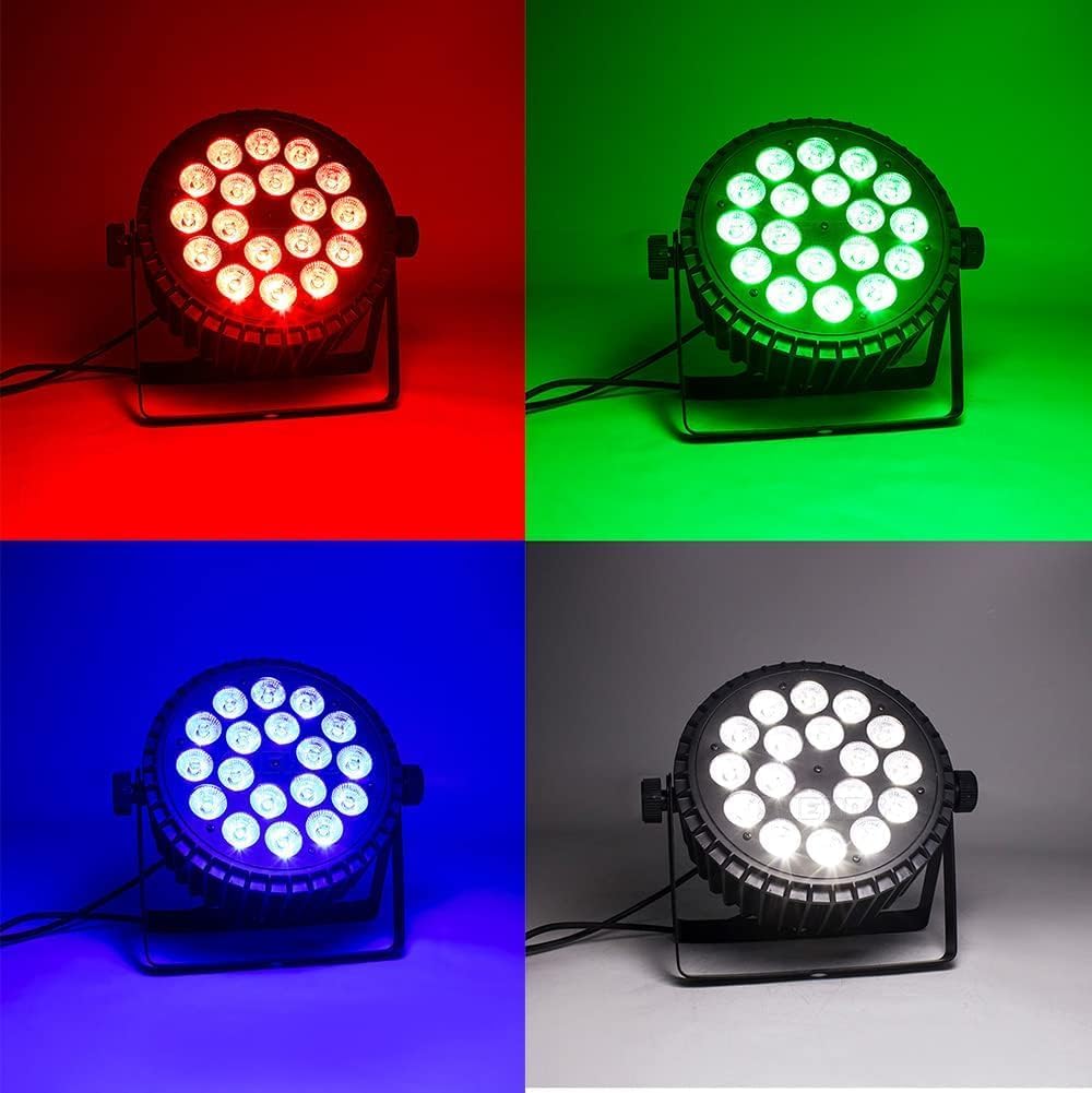 SHEHDS LED Par Scheinwerfer, 18x18W LED Bühnenlicht RGBWA+UV 6-in-1, DMX Steuerung Mit Soundsteuerun