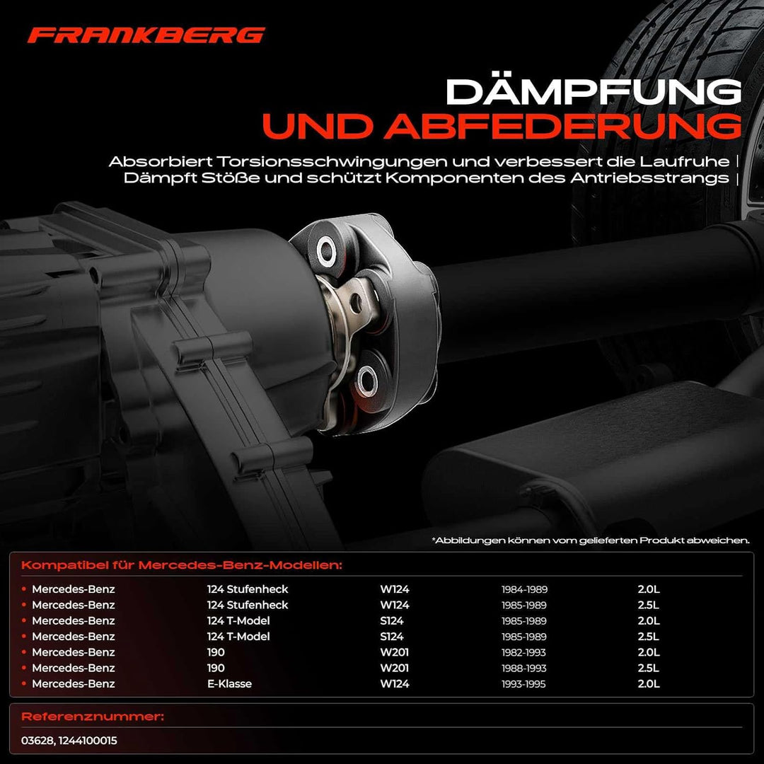 Frankberg Gelenkscheibe Kardanwelle Kompatibel mit 124 Stufenheck W124 200 D 200 E 250 D 2.0L-2.5L 1