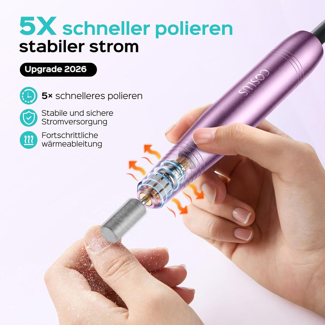 COSLUS Elektrische Nagelfräser für Gelnägel: 20000 u/Min Draht Einstellbare Geschwindigkeit and Dreh