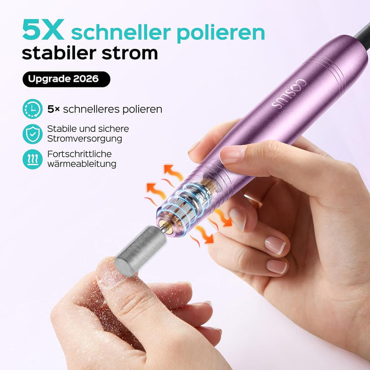 COSLUS Elektrische Nagelfräser für Gelnägel: 20000 u/Min Draht Einstellbare Geschwindigkeit and Dreh
