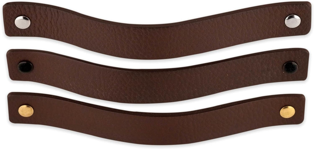 Brute Strength - Ledergriffe für Möbel - Braun - 12 Stück - 20 x 2,5 cm - Schrankgriff, Türgriff für