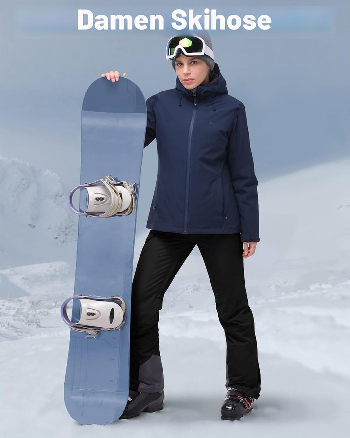 33,000ft Damen Skihose Outdoorhose Wasserdicht Winddichte Softshellhose Warme Gefütterte Thermohose
