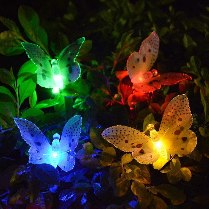 Aussen Solar Licht Garten, wasserdicht 20 PCS Faser Schmetterling geformte Solar Powered Lichterkett