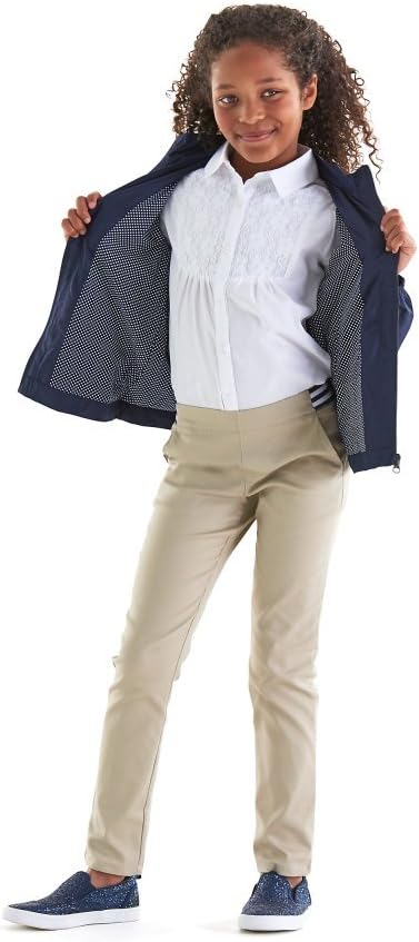 French Toast Girls Plus Size' Stretch Contrast Elastic Waist Pull-on Pant, Khaki, 20.5