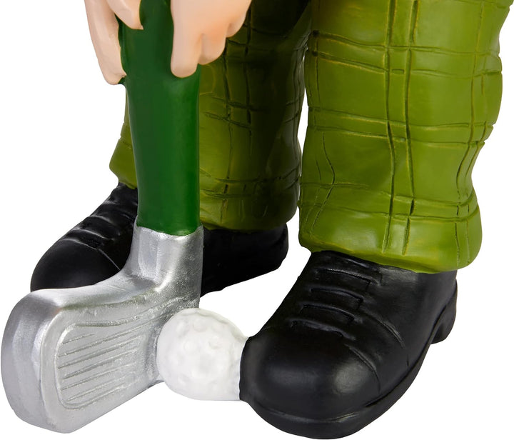 BRUBAKER Gartenzwerg Golfer mit Schläger - Golf Opa mit Golfschläger und Brille - Gartenfigur Lustig