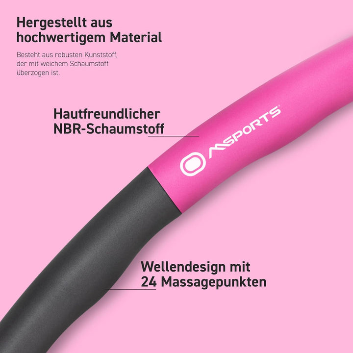 MSPORTS Hula Hoop Reifen Premium mit Schaumstoff und grössenverstellbar, Fitness Hula Hoop zur Gewic