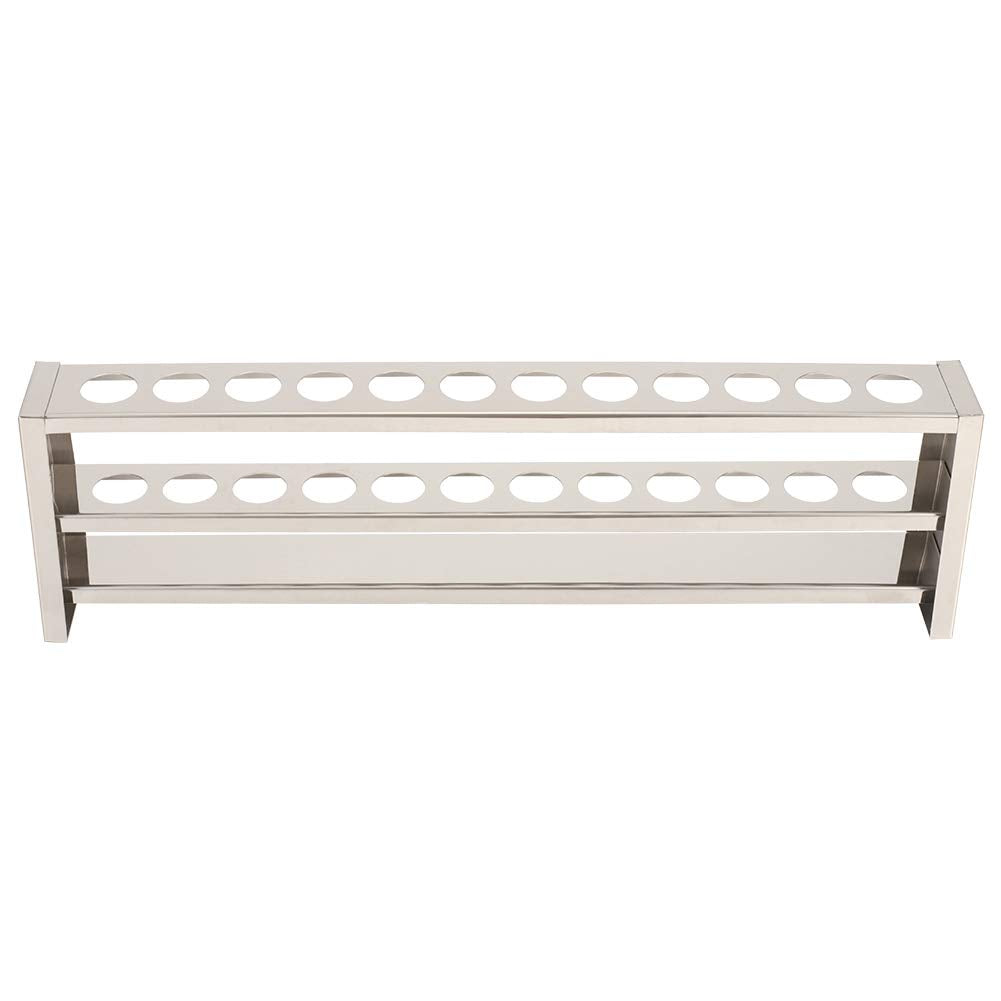 12 Löcher Reagenzglasständer Lochdurchmesser 2,3 cm, Edelstahl Farbmetrischer Röhrchenhalter Rack Ze