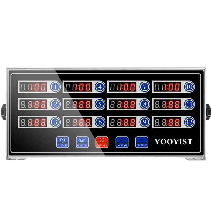 YOOYIST Kommerzieller 12-Kanal-Küchentimer, digitaler Restaurant-Timer, professioneller LED-Einstell