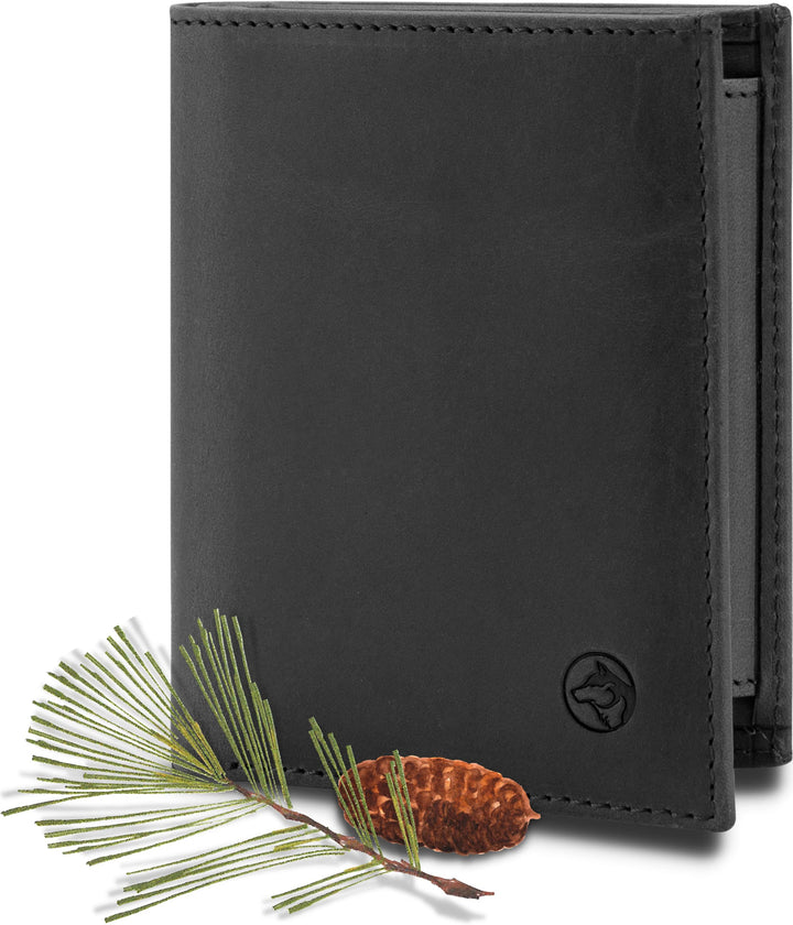 Wolfstrøm Geldbörse Herren Damen Leder Klein Münzfach RFID Hochformat 'Svåla' – Mini Portemonnaie, S