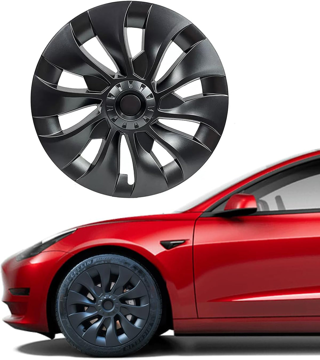 Radkappen 18 Zoll Tesla Model 3, 4 Ersatzteile Kompatibel Mit Tesla Model 3 (18in Model 3- Style 2),