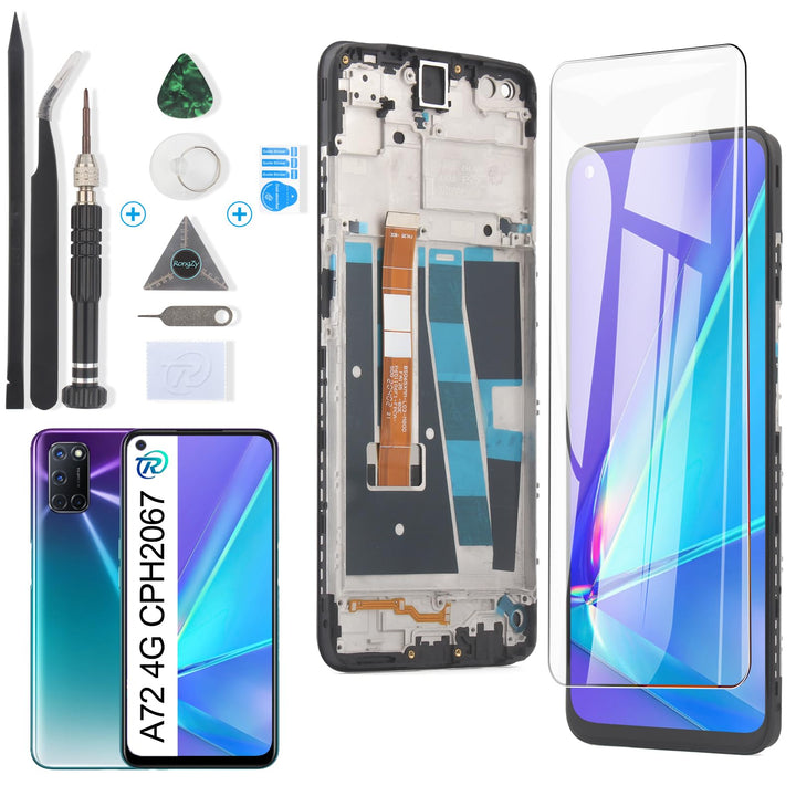 RongZy Kompatibel mit Oppo A72 CPH2067 Ersatz Bildschirm LCD Display und Touchscreen-Digitizer mit W