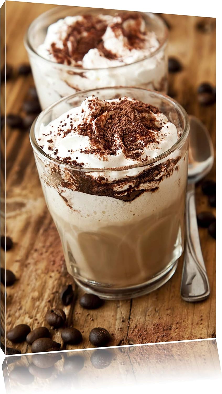 Leckerer Cappuccino mit Schokostreusel Format: 100x70 auf Leinwand, XXL riesige Bilder fertig gerahm