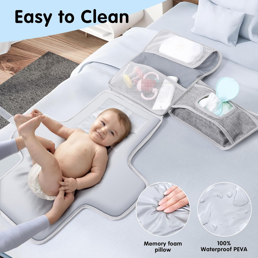 Romon Baby Windeltasche mit Wickelunterlage, Kompakte Windeltasche Wickelunterlage Unterwegs Portabl