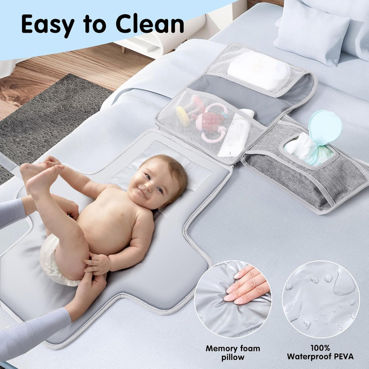 Romon Baby Windeltasche mit Wickelunterlage, Kompakte Windeltasche Wickelunterlage Unterwegs Portabl