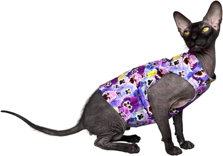 Kotomoda Katzen Kleidung Baumwolle Tank Stiefmьtterchen Sphynx Katzen (XS), XS