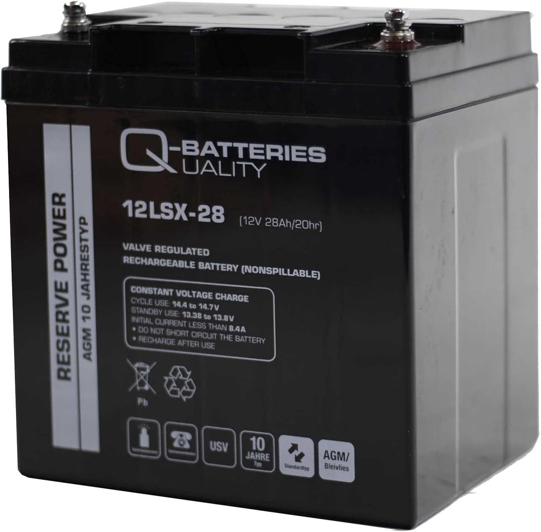 Q-Batteries 12LSX-28 12V 28Ah Blei-Vlies-Akku / AGM 10 Jahre