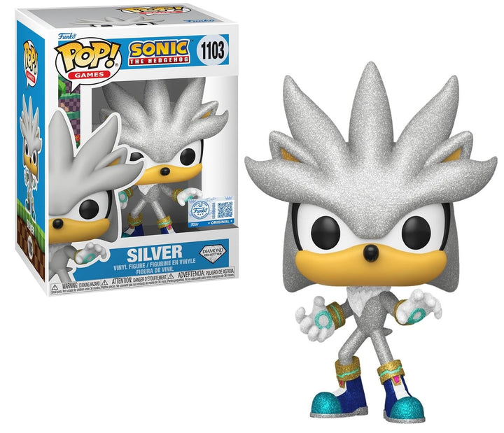 Funko Pop! Games: Sonic - Silver Diamond Glitter Nr. 1103 | Exklusive Vinyl-Sammelfigur | Sonderedit