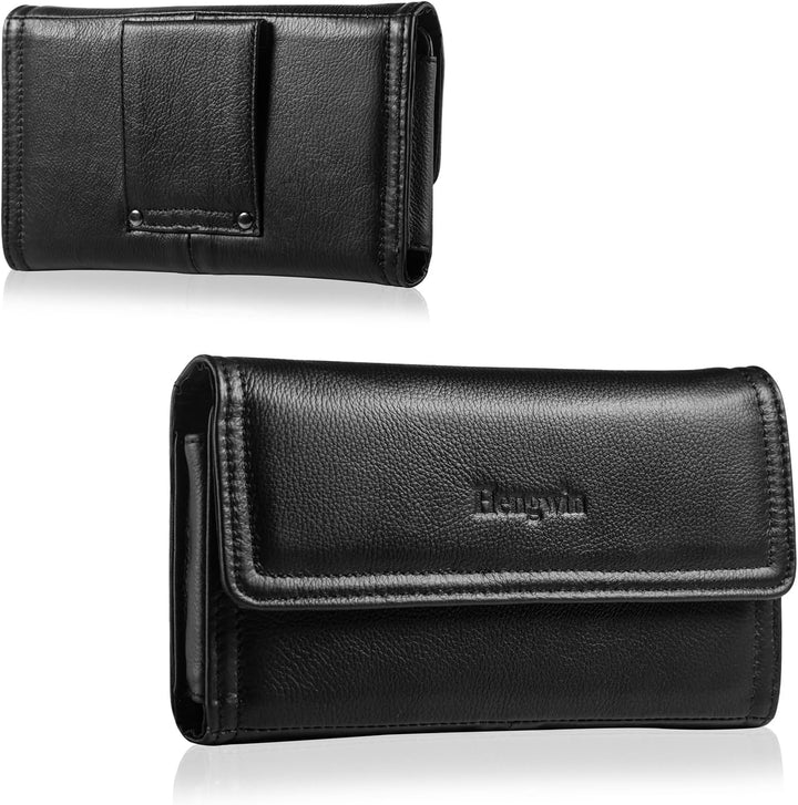 Hengwin Leder-Handy-Holster mit Gürtelschlaufe, passend für iPhone 15 Pro Max 14 Plus, Samsung Galax