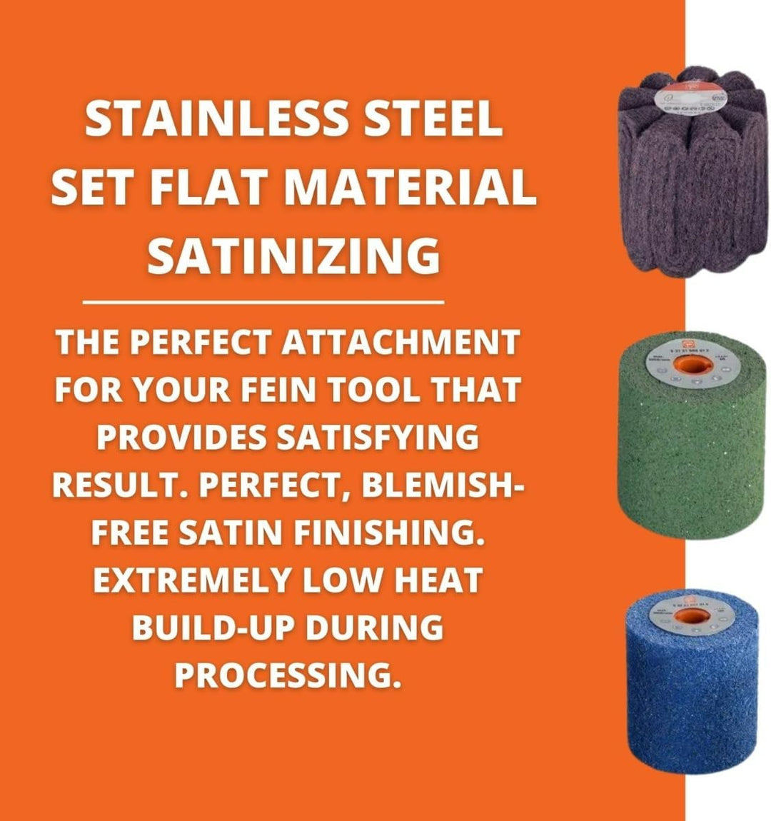Fein Edelstahl-Set Satinieren Fläche, 63721050020