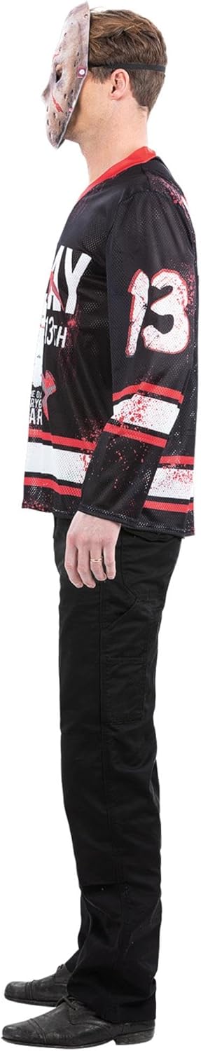 Smiffys 81017 Friday the 13th, Hockey-Top, Herren, Schwarz & Weiss Medium (Chest 38-40), Medium (Che