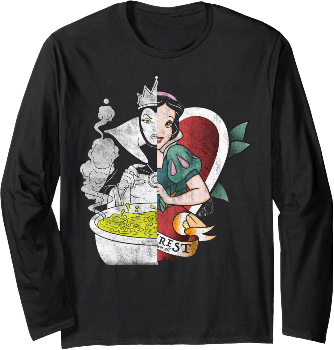 Disney Snow White Split Face Poison Apple Langarmshirt