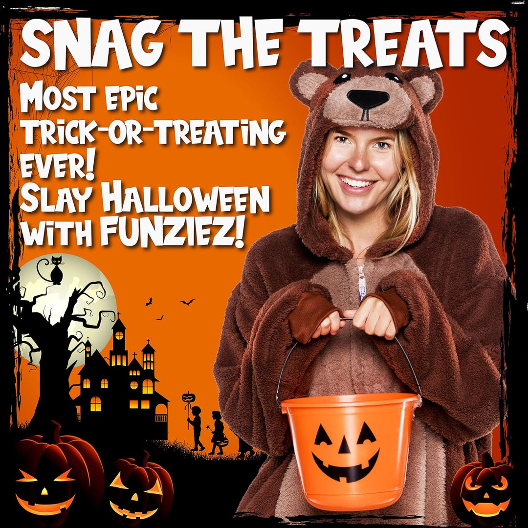 Funziez! Sherpa Bear Erwachsene Onesie Tier Halloween Kostüm Plüsch Teddy Einteiler Cosplay Anzug fü