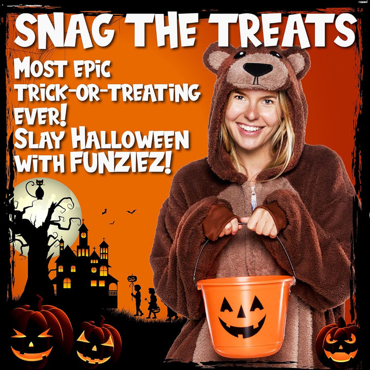 Funziez! Sherpa Bear Erwachsene Onesie Tier Halloween Kostüm Plüsch Teddy Einteiler Cosplay Anzug fü