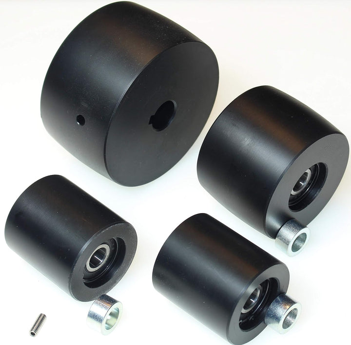 (NY4-19) Riemenschleifer-Rad-Set für Messerschleifer 10,2 cm Antrieb, 19 mm Schaft, 7,6 cm Spurweite