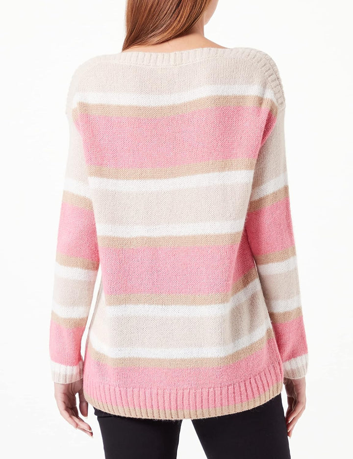 Gerry Weber Damen Pullover 42 Lila/Pink/Ecru/Weiss Ringel, 42 Lila/Pink/Ecru/Weiss Ringel