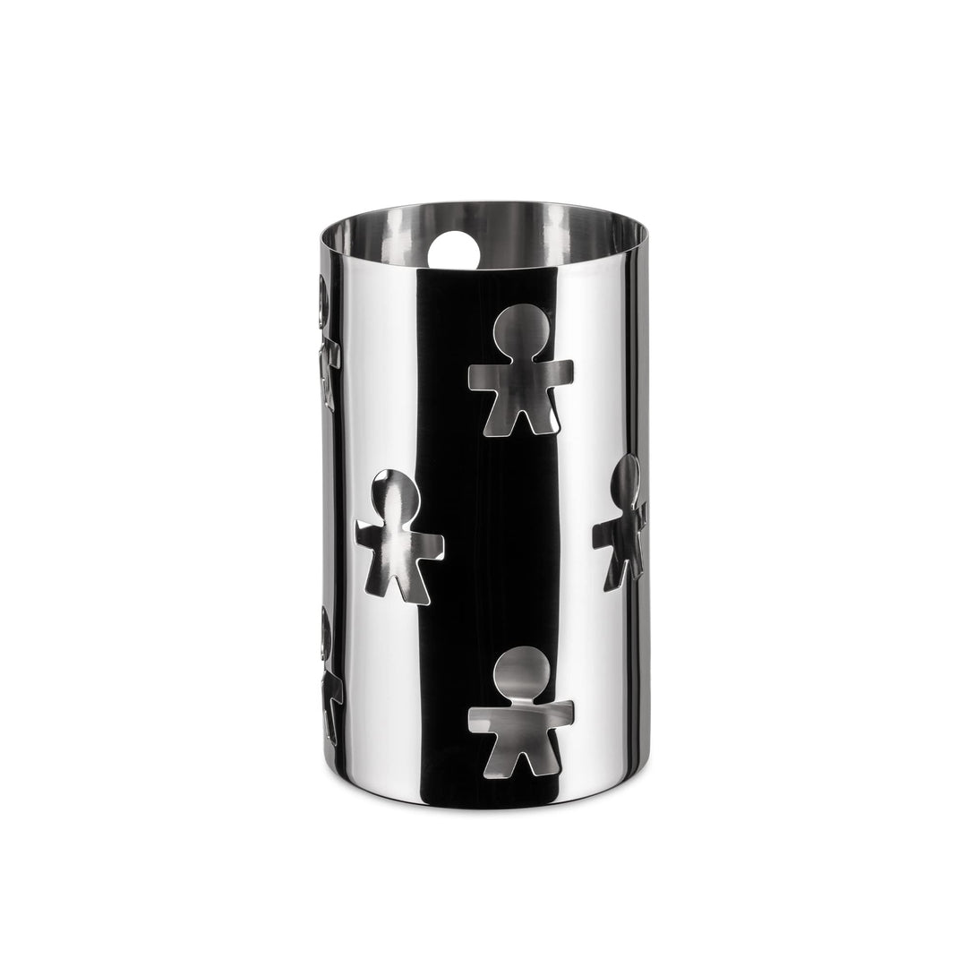 Alessi Girotondo AKK09 - Design Grissinibehalter mit Durchbrochener Dekoration, Edelsthl, Poliert, S