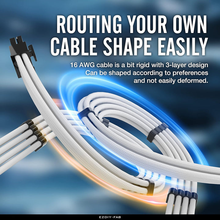 EZDIY-FAB Sleeved Cable - Kabelverlängerung für Stromversorgung mit Combs 24 PIN 8PIN 6PIN 4 + 4 PIN