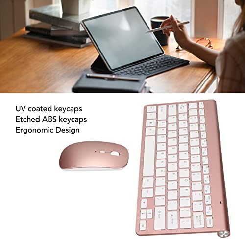 Annadue Tastatur Maus Set Kabellos, Kabellose 2,4G USB Leise Funktastatur und Maus Wireless Keyboard