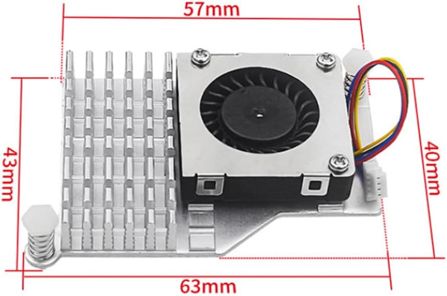 Aktiver Kühler für Raspberry Pi 5 4 GB/8 GB mit PWM-Lüfter und Aluminium-Kühlkörper (Silber)