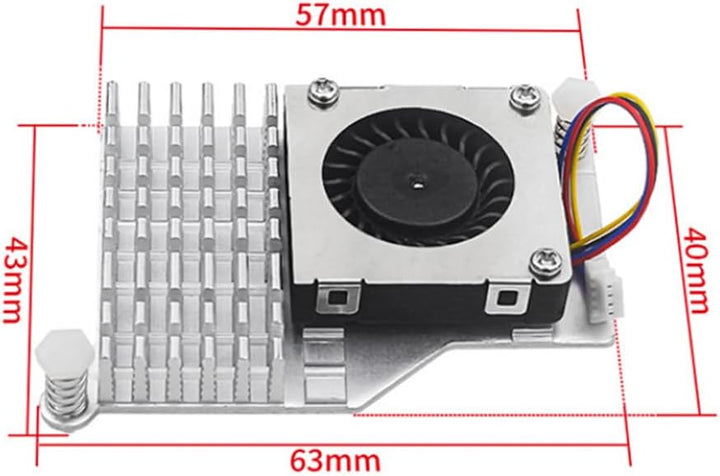Aktiver Kühler für Raspberry Pi 5 4 GB/8 GB mit PWM-Lüfter und Aluminium-Kühlkörper (Silber)